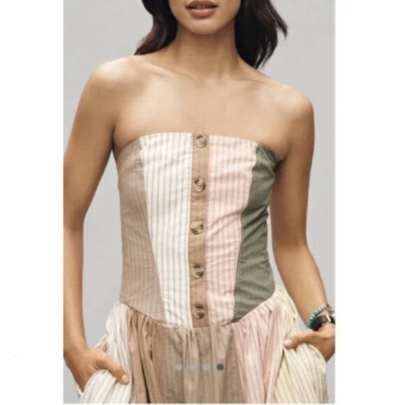 Brand New Maeve Strapless Drop-Waist A-Line Midi Dress - Picture 4 of 4